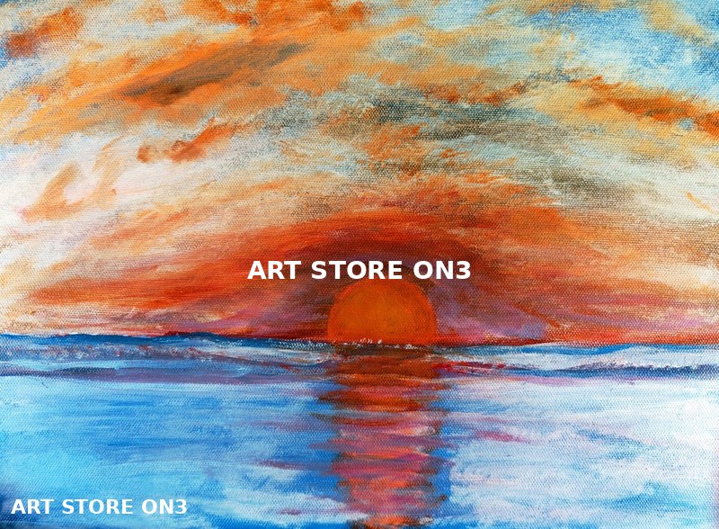 Firelit Ocean Sunset