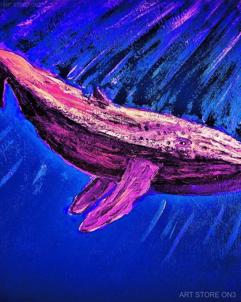 Neon Whale II - Photography Print, 8.5x11