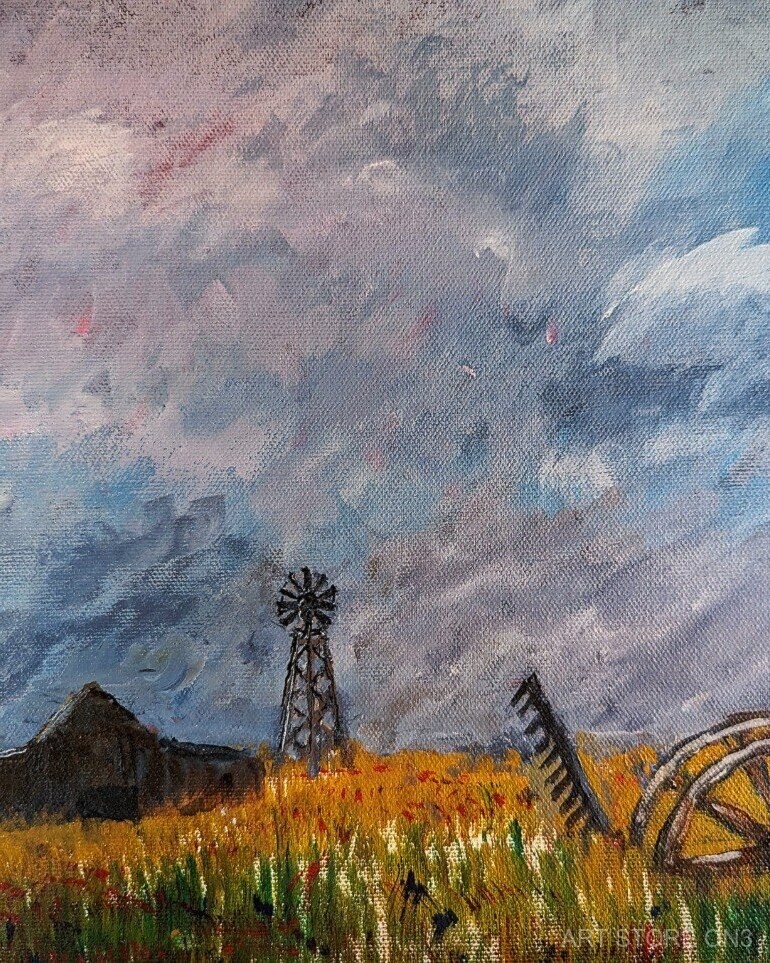 Stormy Prairie Farm - Photography Print, 8.5x11