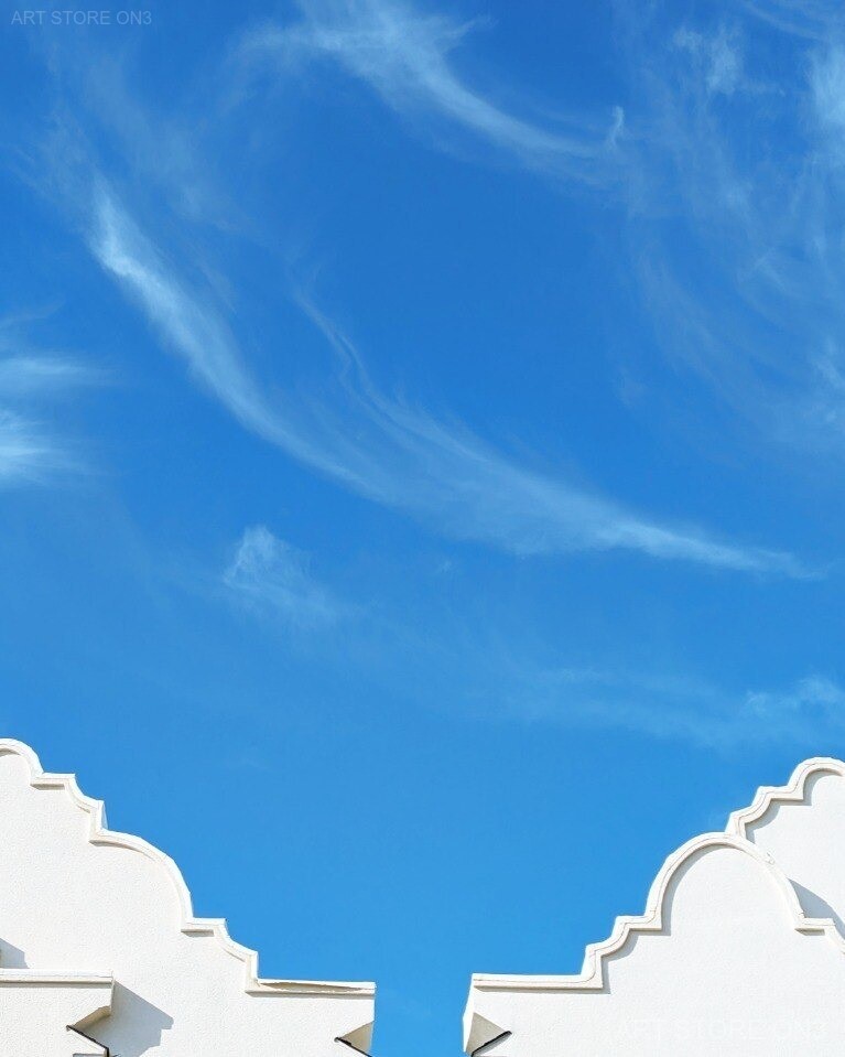 White Gables Blue Sky - Photography Print, 8.5x11