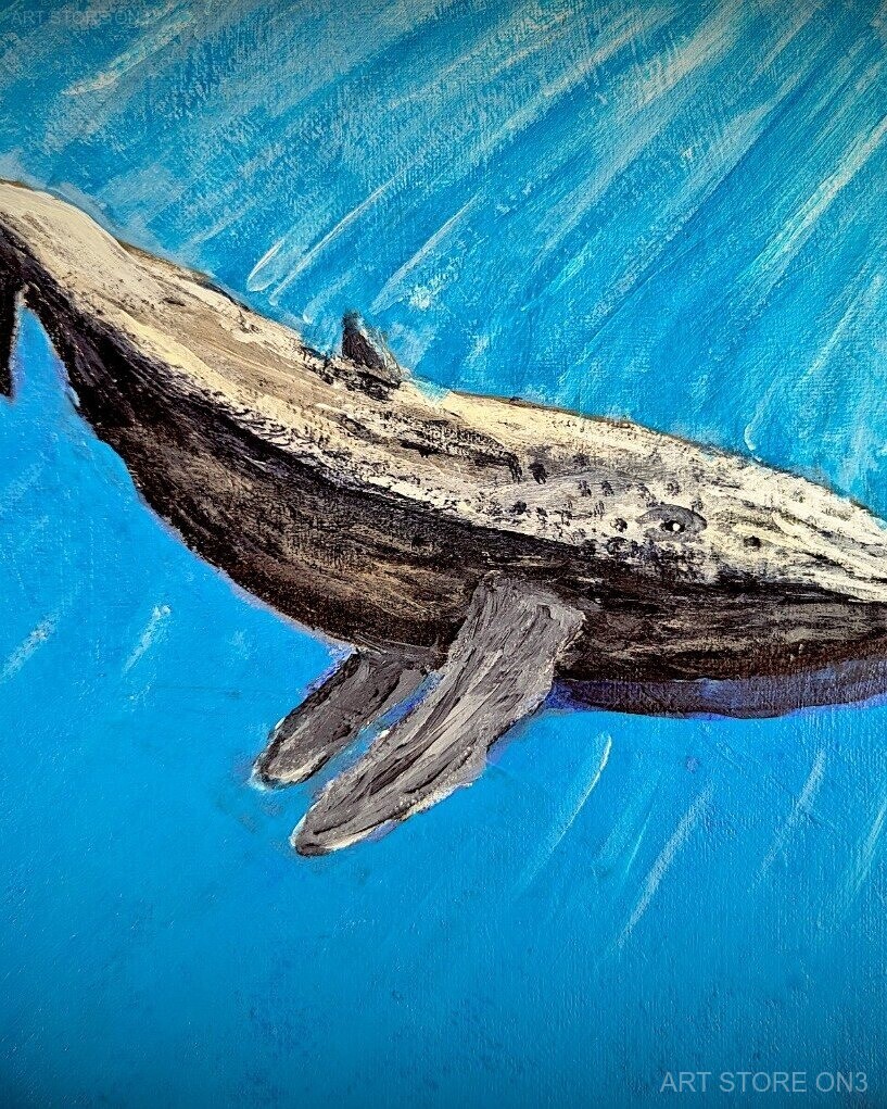 Whale Underwater Blue - Photography Print, 8.5x11
